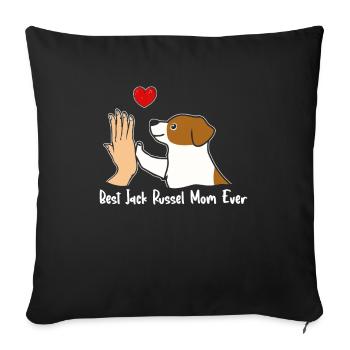 Meilleur Jack Russel Mom Ever - Housse de coussin décorative 45 x 45 cm - noir - Devant