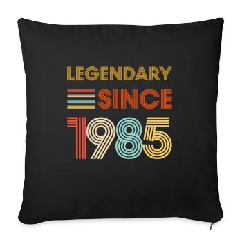 Vintage Legendary since 1985 Anniversaire - Housse de coussin décorative 45 x 45 cm - noir - Devant