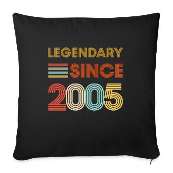 Vintage Legendary since 2005 birthday - Sofa pillowcase 17,3'' x 17,3'' (45 x 45 cm) - black - Front