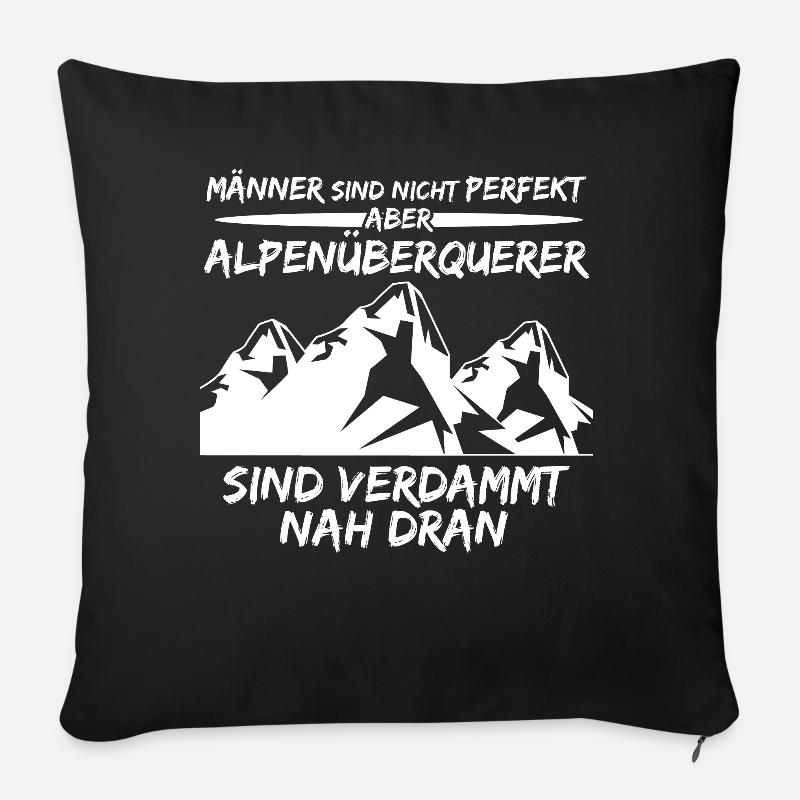 Alpenüberquerung Alpen Alpenüberquerer - Sofakissenbezug 45 x 45 cm - Schwarz