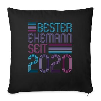 Bester Ehemann seit 2020 1. Hochzeitstag - Sofakissenbezug 45 x 45 cm - Schwarz - Vorne