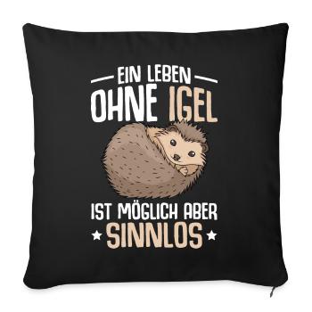 Igel Liebhaber Kinder Damen Herren - Sofakissenbezug 45 x 45 cm - Schwarz - Vorne