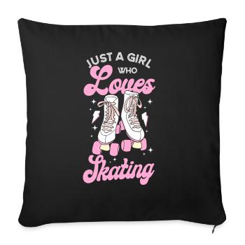 Cool Roller Skating Skate Girl - Sofa pillowcase 17,3'' x 17,3'' (45 x 45 cm) - black - Front