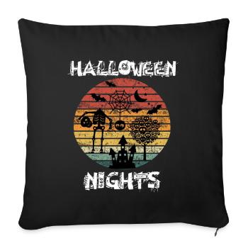 Halloween Halloween Halloween Halloween Halloween - Housse de coussin décorative 45 x 45 cm - noir - Devant
