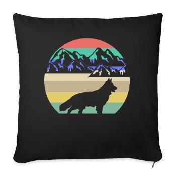 Chiens de berger Berges Bergers Blancs - Housse de coussin décorative 45 x 45 cm - noir - Devant