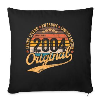 2004 Birthday Retro Vintage born in 2004 - Sofa pillowcase 17,3'' x 17,3'' (45 x 45 cm) - black - Front