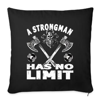 Strongman no limit gym sport fitness bodybuilding - Housse de coussin décorative 45 x 45 cm - noir - Devant