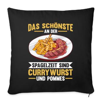 Currywurst - Sofakissenbezug 45 x 45 cm - Schwarz - Vorne