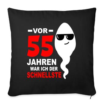 55. Geburtstag 55 Jahre 55 Jahrestag 55. Jubiläum - Sofakissenbezug 45 x 45 cm - Schwarz - Vorne