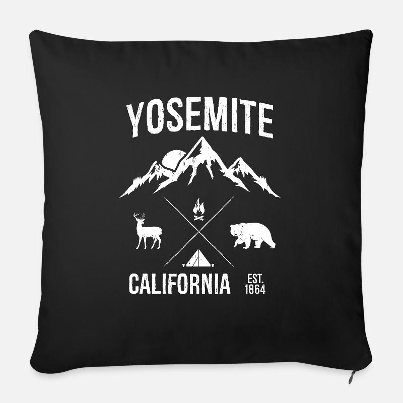 Yosemite California - Sofakissenbezug 45 x 45 cm - Schwarz