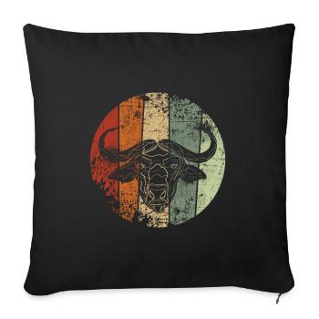 Buffle millésime - Housse de coussin décorative 45 x 45 cm - noir - Devant