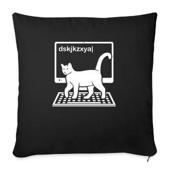 Katzenmama Katze Katzenliebhaber PC Tastatur - Sofakissenbezug 45 x 45 cm - Schwarz - Vorne