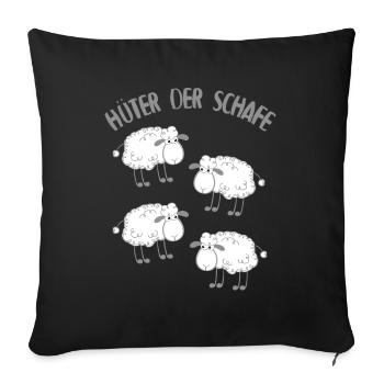 Hüter Der Schafe - Landwirt Bauern Geschenkidee - Sofakissenbezug 45 x 45 cm - Schwarz - Vorne