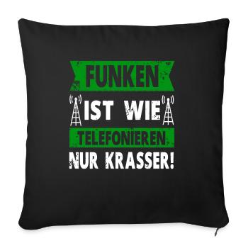 Funkamateur Funker Amateurfunk Amateurfunker - Sofakissenbezug 45 x 45 cm - Schwarz - Vorne