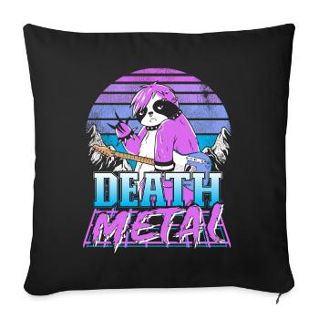 Retrowave Pastel Goth Sloth 80s Retro Death Metal - Sofa pillowcase 17,3'' x 17,3'' (45 x 45 cm) - black - Front