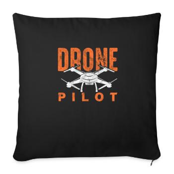 Drone - Sofa pillowcase 17,3'' x 17,3'' (45 x 45 cm) - black - Front