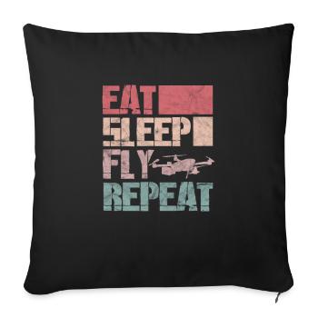Drone - Housse de coussin décorative 45 x 45 cm - noir - Devant