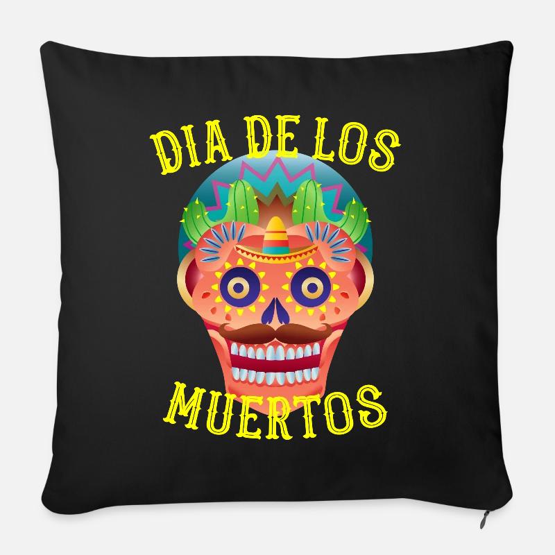 Dia de los Muertos Sugar Skull - Sofakissenbezug 45 x 45 cm - Schwarz