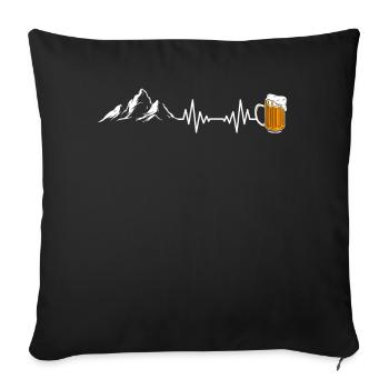 Wandern Berge Bier - Sofakissenbezug 45 x 45 cm - Schwarz - Vorne