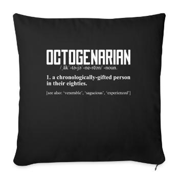 80ème anniversaire Octogénaire - Housse de coussin décorative 45 x 45 cm - noir - Devant