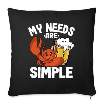 Crabes du homard amateurs de fruits de mer - Housse de coussin décorative 45 x 45 cm - noir - Devant
