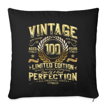100th Birthday Gift Idea Vintage 100 Years - Sofa pillowcase 17,3'' x 17,3'' (45 x 45 cm) - black - Front