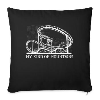 Parc d'attractions Roller Coaster - Housse de coussin décorative 45 x 45 cm - noir - Devant