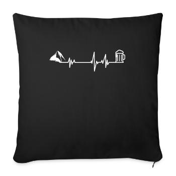 Bergsteiger EKG Berg Bier Herzlinie - Sofakissenbezug 45 x 45 cm - Schwarz - Vorne