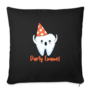 Dentiste Dentiste Dentiste Dentist Dents Cadeau - Housse de coussin décorative 45 x 45 cm - noir - Devant