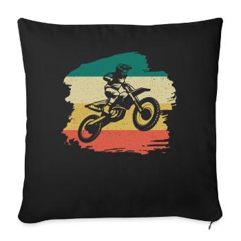 Motorcross Retro Gift - Sofa pillowcase 17,3'' x 17,3'' (45 x 45 cm) - black - Front