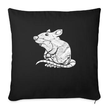 Rat - Sofa pillowcase 17,3'' x 17,3'' (45 x 45 cm) - black - Front