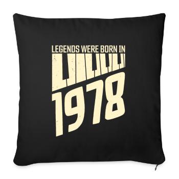 1978 Anniversaire piano piano - Housse de coussin décorative 45 x 45 cm - noir - Devant