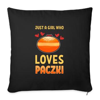 Just A Girl Who Loves Paczki Polish Dyngus Day - Sofa pillowcase 17,3'' x 17,3'' (45 x 45 cm) - black - Front