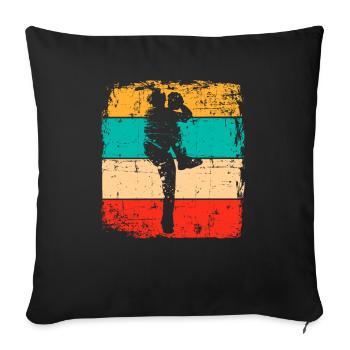 Baseball vintage Pitcher - Sofa pillowcase 17,3'' x 17,3'' (45 x 45 cm) - black - Front