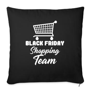 Black Friday Shopping Team Affaires de Noël - Housse de coussin décorative 45 x 45 cm - noir - Devant