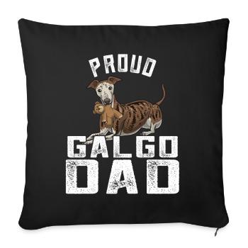 Galgo Espanol Papa - Housse de coussin décorative 45 x 45 cm - noir - Devant