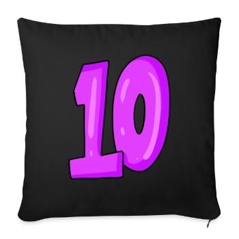 10 - Sofa pillowcase 17,3'' x 17,3'' (45 x 45 cm) - black - Front