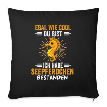 Seepferdchen bestanden - Sofakissenbezug 45 x 45 cm - Schwarz - Vorne