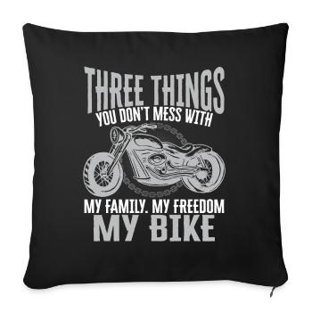 Classic Motorcycle Biker My Family - Sofa pillowcase 17,3'' x 17,3'' (45 x 45 cm) - black - Front
