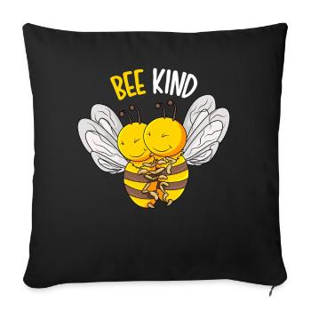 Bee Kind Bienen Kinder Mädchen - Sofakissenbezug 45 x 45 cm - Schwarz - Vorne