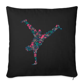 Breakdance Breakdancer Breakdancing - Sofa pillowcase 17,3'' x 17,3'' (45 x 45 cm) - black - Front