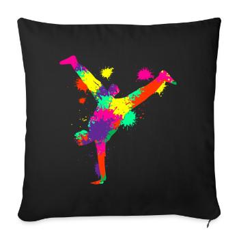 Breakdancer Breakdance Breakdancing - Sofa pillowcase 17,3'' x 17,3'' (45 x 45 cm) - black - Front
