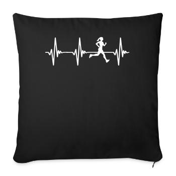 Runner Ekg - Sofakissenbezug 45 x 45 cm - Schwarz - Vorne