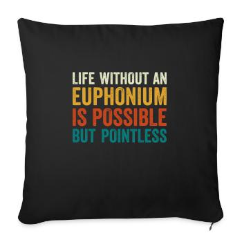 Cuivres Euphonium Drôle Sort Rétro Vintage - Housse de coussin décorative 45 x 45 cm - noir - Devant