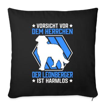 Vorsicht Leonberger Herrchen Leonberg Hund - Sofakissenbezug 45 x 45 cm - Schwarz - Vorne