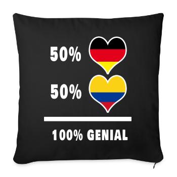 Germany and Colombia 100% Ingenious / Gift - Sofa pillowcase 17,3'' x 17,3'' (45 x 45 cm) - black - Front