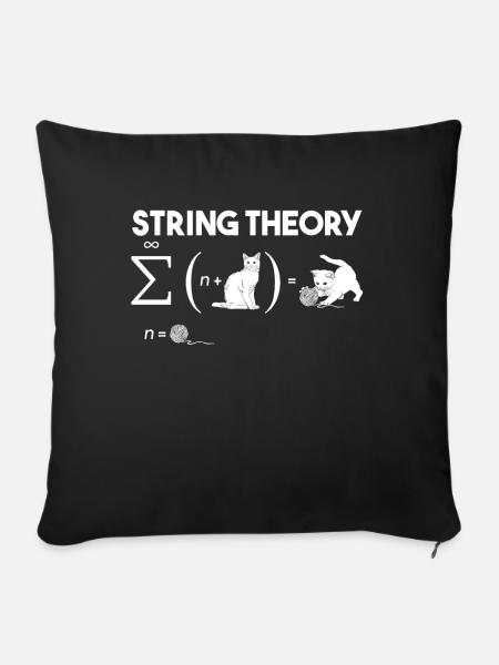 Katze Stringtheorie Wolle Quantenmechanik Mathe - Sofakissenbezug 45 x 45 cm - Schwarz