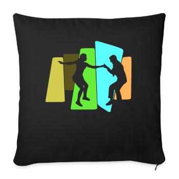 Boogie Woogie Swing Danse rétro - Housse de coussin décorative 45 x 45 cm - noir - Devant
