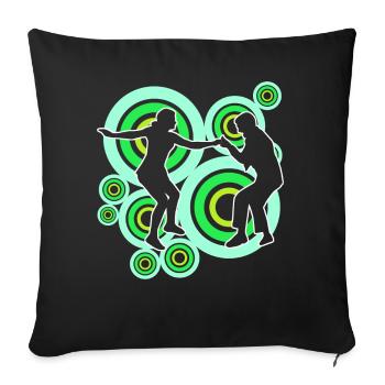 Boogie Woogie Retro Dancer - Sofa pillowcase 17,3'' x 17,3'' (45 x 45 cm) - black - Front