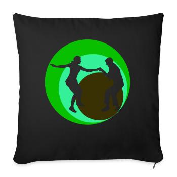 Boogie Woogie danse rétro danse - Housse de coussin décorative 45 x 45 cm - noir - Devant